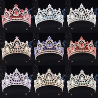Couronne de mariée baroque, diadème de princesse exquis pour anniversaire, coiffe de mariée européenne et américaine, couronne de concours en alliage