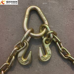 5/16 "3/8" G70 G80 буксировочная цепь, транспортная V-образная цепь для прицепа, цепная цепь с 15-дюймовыми J-образными крючками - Product Image 6