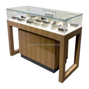 Artworld Displays Best Selling Jewelry Display Counter Commercial Fixture Wood Color High-end Jewelry Case