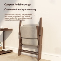 Chaises de salle à manger pliables en bois massif, dossier durable, design minimaliste moderne pour la maison, petit appartement, bureau, ZDY002