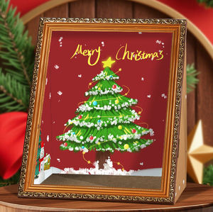 Wandelbares Katzenbett Kratzbaum und Bilderrahmen DIY Halloween-Weihnachts-Themen Ölgemälde Katzenhaus - Product Image 1