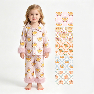 Pyjamas en fourrure décontractés pour filles, style boutique personnalisé, motif citrouille, tenue d'automne pour bébé, nouvelle mode, prix d'usine, vêtements mignons pour enfants, vente en gros - Product Image 2