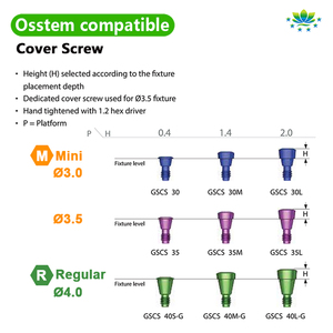 Tornillo de Cierre de Titanio Dental de Alta Calidad, Tornillo de Cubierta <span class=keywords><strong>Fixodent</strong></span> para Osstem Hiossen - Product Image 2