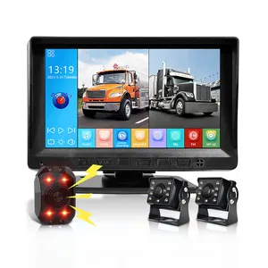 7 polegadas 2CH Touch Screen com 2 1080p Night Vision câmera impermeável alarme sonoro e visual BSD Blind Spot Detection System