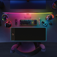 Tapis de souris de grande taille Tapis de souris de jeu LED RVB avec logo personnalisé Tapis de bureau avec chargeur sans fil