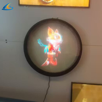 Ventilador de proyector de pantalla LED de publicidad holográfica 3D de 2 aspas de un solo lado aplicación interior con control de aplicación WiFi de animación OEM
