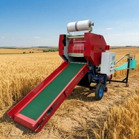 Presse à balles ronde robuste et compacte pour ensilage, intégrée avec fonction d'emballage automatique pour l'emballage sur le terrain