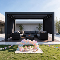 Pergola électrique intelligente à lames orientables, en aluminium, résistante aux intempéries, avec capteur de vent et de pluie, pour cour.