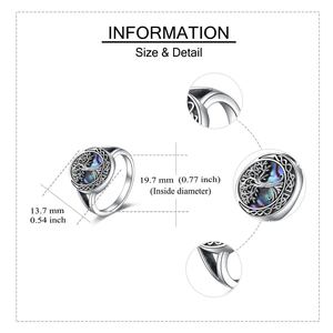 Bán buôn Chất lượng cao 925 Sterling Bạc bào ngư vỏ Celtic Knot cây của cuộc sống Vòng - Product Image 2
