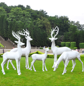 クリスマストナカイグラスファイバー動物クリスマスシカ像装飾樹脂鹿の彫刻 - Product Image 2