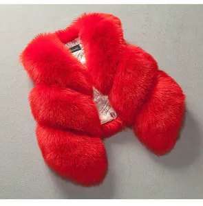 Nuovo abbigliamento per bambini gilet e spalle pesanti in pelliccia di volpe calda cappotto in cotone gilet per bambini in pelliccia di volpe sintetica