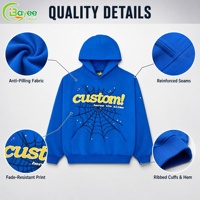 Sweat à capuche personnalisé en coton lourd 100% pour hommes, pull-over surdimensionné, streetwear pour hommes