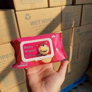 Lingettes <span class=keywords><strong>pour</strong></span> enfants au design ours fraise, lingettes humides <span class=keywords><strong>pour</strong></span> le nettoyage des mains et du visage à l'eau pure, soins <span class=keywords><strong>pour</strong></span> mères, 10 paquets avec boîte de rangement - Product Image 4