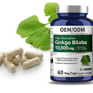 Капсулы с экстрактом листьев гинкго билоба 12500 мг, OEM/ODM, под собственной торговой маркой, растительная пищевая добавка для поддержки памяти и работы мозга - Product Image 4