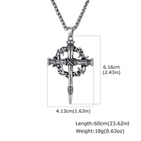 Collier personnalisé avec couronne d'épines et croix, en acier inoxydable, pendentif religieux gothique pour homme, bijoux vintage rétro