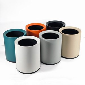 Double Layer <b>Plastic</b> Trash Can Cylindrical Indoor Waste <b>Bin</b> For Bedroom <b>Kitchen</b> Living Room Minimalist Design - Product Image 4