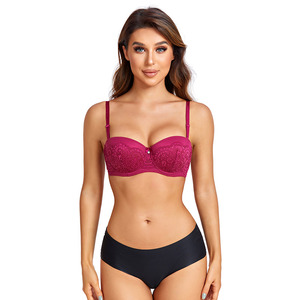 BINNYS 2024 Push-Up <span class=keywords><strong>reggiseno</strong></span> Push-Up in pizzo Para Dama En Piedras Encaje da donna con ferretto mezza tazza adatta per <span class=keywords><strong>reggiseno</strong></span> <span class=keywords><strong>C</strong></span>-Cup - Product Image 2