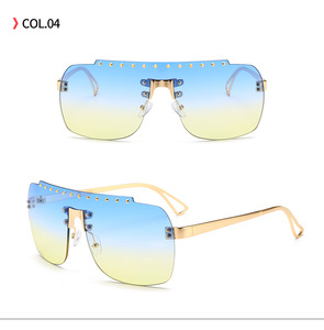 gradiente <span class=keywords><strong>de</strong></span> metal <span class=keywords><strong>de</strong></span> lujo Plaza del Templo sin montura gafas <span class=keywords><strong>de</strong></span> sol <span class=keywords><strong>de</strong></span> gran tamaño <span class=keywords><strong>de</strong></span> una pieza lente gafas <span class=keywords><strong>de</strong></span> sol - Product Image 4