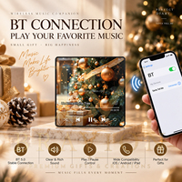 Cadeau de Noël, lecteur de musique personnalisé, aimant de réfrigérateur audio, 66 minutes, rechargeable par USB-C, contrôle du volume, boîte à musique, haut-parleur BT