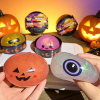 Boîte mystère d'Halloween : Jouet Squishy anti-stress doux et scintillant (Citrouille, Œil, Fantôme) pour cadeaux de fête et vente en gros