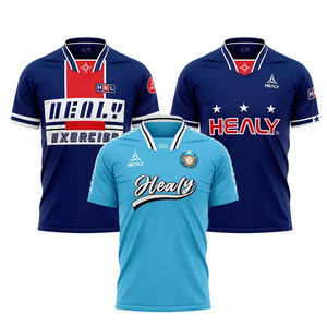 เสื้อฟุตบอล HEALY แบรนด์สั่งทำพิเศษ สไตล์วินเทจ คลาสสิค เรโทร สำหรับฤดูร้อน เสื้อผ้ากีฬา ยูนิเซ็กซ์ คอวี ย้อมสีแบบ Garment Dyed ผลิตจากโพลีเอสเตอร์ 100% คุณภาพสูง - Product Image 1