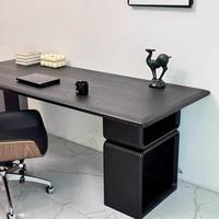 Table de salle à manger exécutive multifonctionnelle en bois massif, moderne, durable et simple, avec plateau rectangulaire en acrylique noir pour bureau domestique