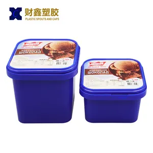 Hot sale IML packaging custom ice cream container plastic disposable ice cream container with lid spoon tamper evident