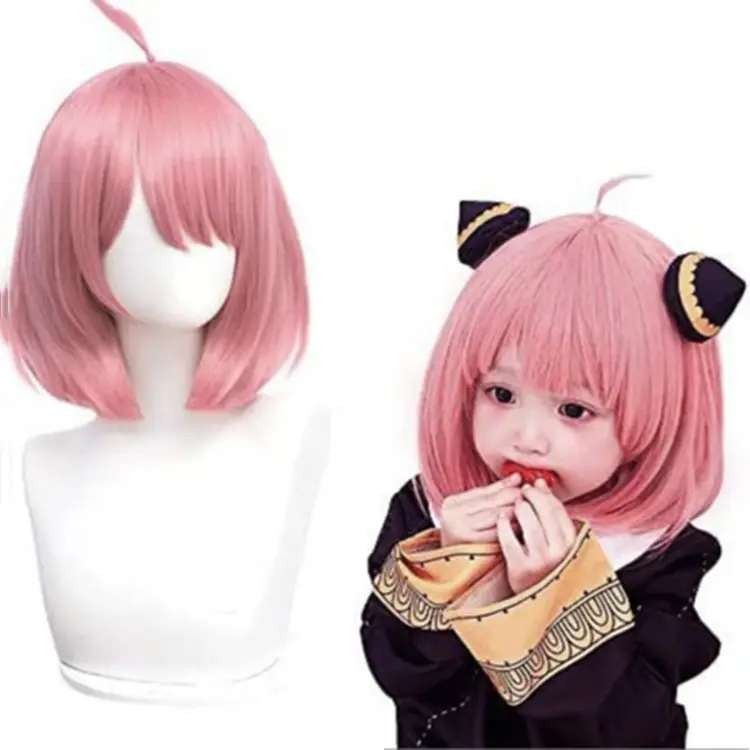 Perruque de Cosplay synthétique bébé adulte, perruque courte rose dégradé Ombre, perruque résistante à la chaleur