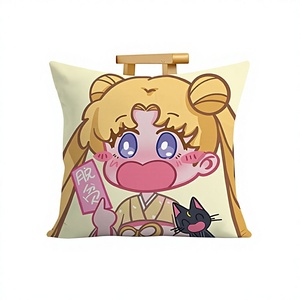 Coussin décoratif en peluche imprimé dessin animé <span class=keywords><strong>marin</strong></span> guerrier, motif Lune <span class=keywords><strong>et</strong></span> Lièvre rose, pour dormir sur le côté, cadeau pour <span class=keywords><strong>filles</strong></span>, coussin de canapé - Product Image 1