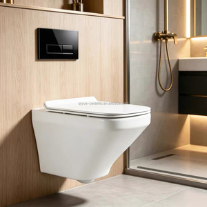 <span class=keywords><strong>WC</strong></span> <span class=keywords><strong>suspendu</strong></span> en céramique allongé au design moderne <span class=keywords><strong>pour</strong></span> salle de bain - Product Image 4