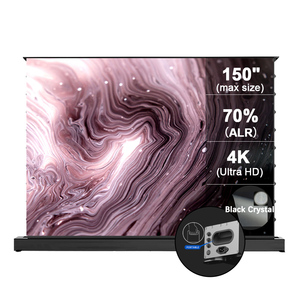 Pantalla de Proyección Motorizada Inteligente Wupro Black Crystal 1.0 Gain de 100-150 Pulgadas, Nueva de 2023, con Tecnología ALR para LeApex-Black - Product Image 1