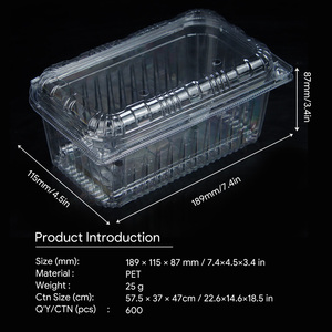 Wholesale Clear PET Clamshell Strawberry Tray with Snap Lock Vent Holes for Supermarket Fresh Produce - Product Image 2