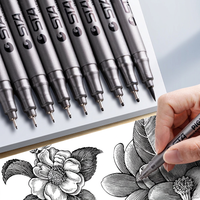 Stylo à dessin à pointe fine STA 9, encre noire pigmentée, résistant à l'eau, marqueurs permanents pour le dessin et le tracé de détails