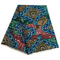 Tissu en brocart africain 100 % polyester anti-boulochage léger jacquard géométrique ethnique imprimé batik camouflage pour robe