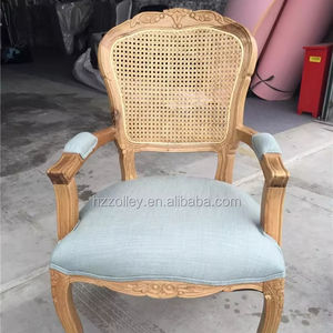 Pháp cổ điển mây đồ nội thất cánh tay ghế ăn, Khắc ghế gỗ, Mây trở lại ghế - Product Image 2