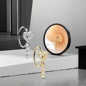 Nieuwe trendy kristallen hangende hart septum <span class=keywords><strong>piercing</strong></span> sexy neuspiercing <span class=keywords><strong>tragus</strong></span> <span class=keywords><strong>piercing</strong></span> top oorring Indiase neusjuweel voor vrouwen en mannen - Product Image 5