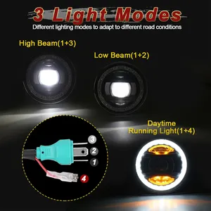 <span class=keywords><strong>Phare</strong></span> avant LED OVOVS de 5,75 pouces avec DRL blanc et fond ambre, faisceau haut/bas, support en acier inoxydable pour <span class=keywords><strong>Kawasaki</strong></span> - Product Image 2