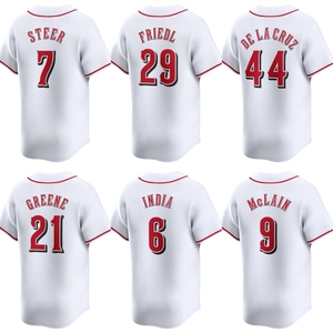 Toptan Cincinnati Reds Elly De La Cruz Beyzbol Forması İşlemesi # 11 Barry Larkin # 30 Ken Griffey Jr. 7 Steer Softbol Kıyafeti - Product Image 1