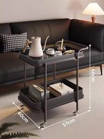 Table d'appoint moderne en cuir avec roulettes, table d'appoint mobile avec rangement, meuble de salon de luxe léger