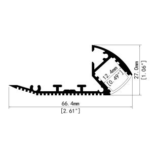 Profilé LED en aluminium anodisé série 6000 avec caoutchouc gris pour marches d'escalier, idéal pour les théâtres et cinémas - Product Image 2