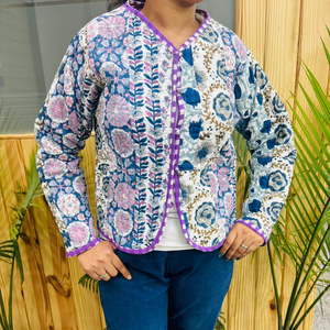 High Quality Cotton <b>Quilted</b> <b>Jacket</b> Block Printed Boho Style <b>Quilted</b> Handmade <b>Jackets</b>, Gifts Button Closer <b>Jacket</b> for Women Gifts - Product Image 1