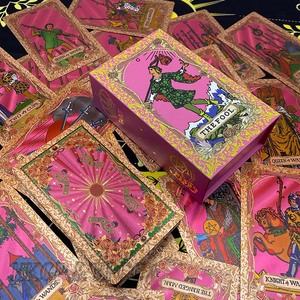 Cartes de tarot personnalisées avec bords dorés, grand format, jeu de cartes <span class=keywords><strong>Oracle</strong></span>, impression sur papier d'art 300-400 g/m², jeu d'affirmations, coins arrondis - Product Image 1