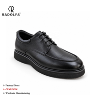 Chaussures Derby Homme Personnalisables en Cuir de Veau, Semelle Épaisse, Plateforme Robuste, Style Business Décontracté, Confort et Luxe RADOLFA
