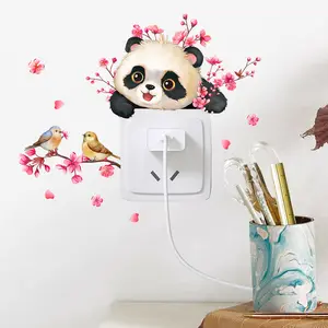 Plum Blossom Panda Wallpaper Switch Sticker para decoración y promoción del hogar