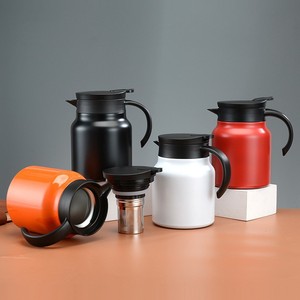 หม้อชาสแตนเลสหุ้มฉนวน 316 พร้อมฝาปิดสำหรับทำกาแฟในสำนักงานใช้เป็นของขวัญสีดำสีขาวสีแดงสีส้มสีแดง - Product Image 1