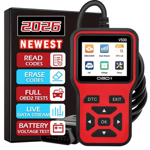 เครื่องมือสแกน V500 OBD2 สำหรับวิเคราะห์รถยนต์ อ่านโค้ด ตรวจสอบระบบเต็มรูปแบบ แสดงข้อมูลสด ตรวจสอบแรงดันแบตเตอรี่ - Product Image 1