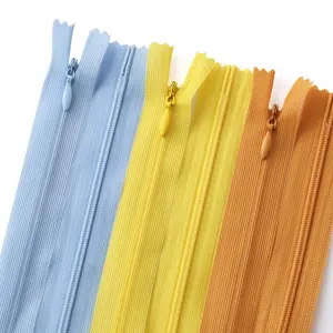 Wholesale colorful zip for women dresses custom Invisible zippers 3# fabric tape nylon Invisible Zipper