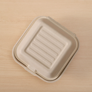 กล่องอาหารแบบใช้แล้วทิ้ง ผลิตจากเยื่อชานอ้อย ปลอดภัยต่อสิ่งแวดล้อม ใช้กับ<span class=keywords><strong>ไมโครเวฟ</strong></span>ได้ สไตล์อเมริกัน สำหรับเตรียมอาหารกลางวัน  รับพิมพ์โลโก้ตามแบบ - Product Image 4