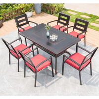 Table de Barbecue en fonte d'aluminium, chaise de salle à manger, Table ronde, pot chaud rotatif, ensemble de Barbecue
