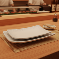 Vente en gros d'usine, nouvelle assiette à sushi en mélamine de forme irrégulière pour restaurants